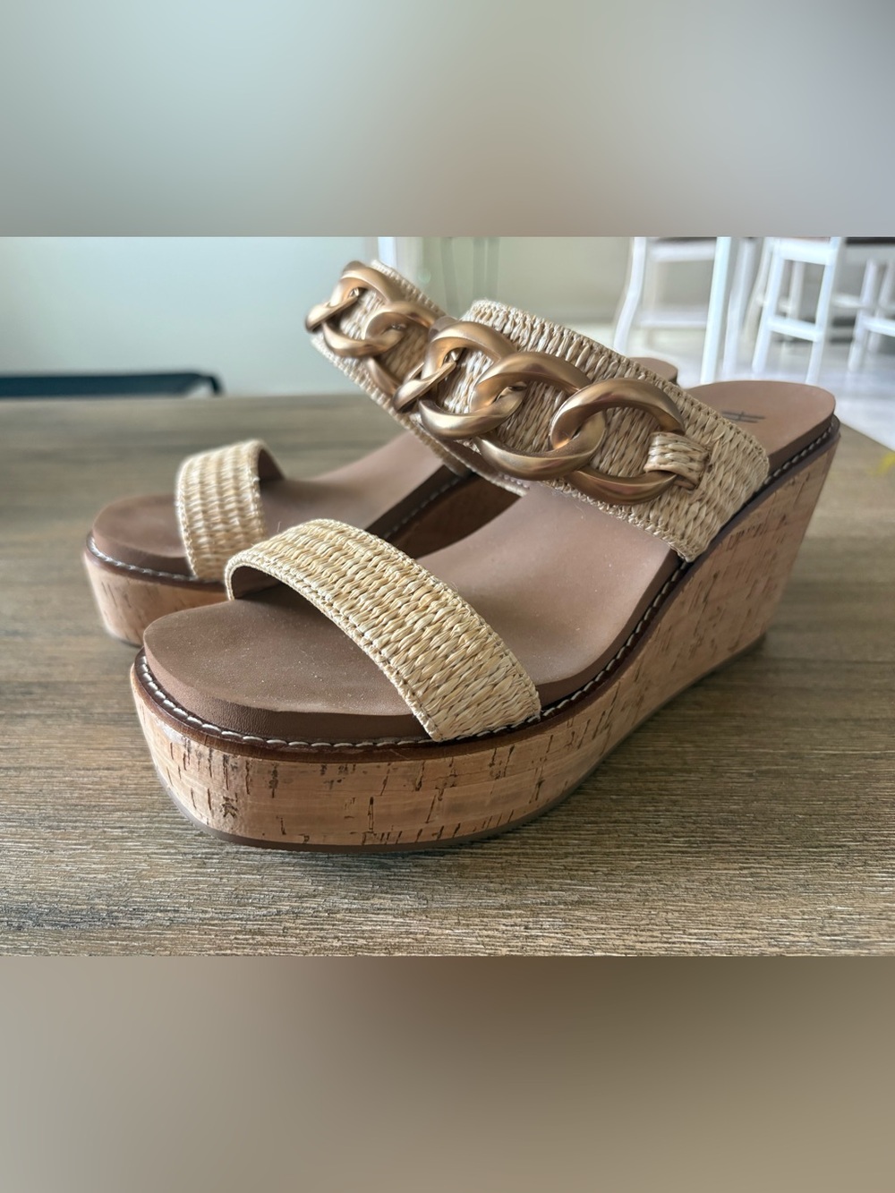 On Vacay Raffia Corkys Wedge